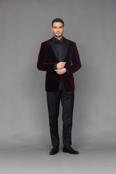 Vínové pánské sako na míru