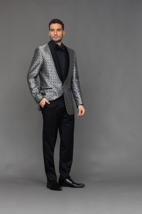 Pánské šedo-stříbrné sako na míru