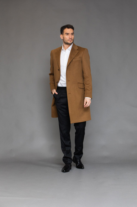 Hnědý pánský kabát na míru