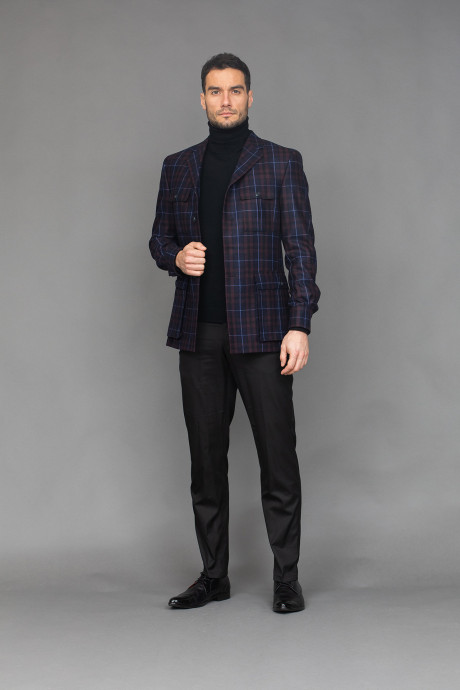 Tmavé kostkované sako na míru